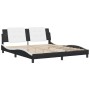 Bed frame with black and white synthetic leather headboard by vidaXL, Beds and slatted bases - Ref: Foro24-3208203, Price: 22...