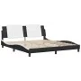 Bed frame with black and white synthetic leather headboard by vidaXL, Beds and slatted bases - Ref: Foro24-3208203, Price: 21...