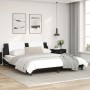Bed frame with black and white synthetic leather headboard by vidaXL, Beds and slatted bases - Ref: Foro24-3208203, Price: 22...
