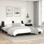 Bed frame with black and white synthetic leather headboard by vidaXL, Beds and slatted bases - Ref: Foro24-3208203, Price: 21...
