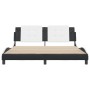 Bed frame with black and white synthetic leather headboard by vidaXL, Beds and slatted bases - Ref: Foro24-3208203, Price: 22...