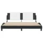 Bed frame with black and white synthetic leather headboard by vidaXL, Beds and slatted bases - Ref: Foro24-3208203, Price: 21...