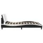 Bed frame with black and white synthetic leather headboard by vidaXL, Beds and slatted bases - Ref: Foro24-3208203, Price: 21...