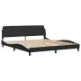 Bed frame with black and white synthetic leather headboard by vidaXL, Beds and slatted bases - Ref: Foro24-3208203, Price: 21...