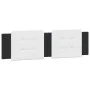 Bed frame with black and white synthetic leather headboard by vidaXL, Beds and slatted bases - Ref: Foro24-3208203, Price: 21...