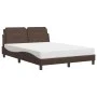 Bed with brown synthetic leather mattress 140x200 cm by vidaXL, Beds and slatted bases - Ref: Foro24-3208868, Price: 409,81 €...