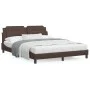 Bed with brown synthetic leather mattress 160x200 cm by vidaXL, Beds and slatted bases - Ref: Foro24-3208875, Price: 398,85 €...