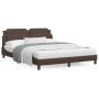 Bett mit brauner Kunstledermatratze 160x200 cm von vidaXL, Betten und Lattenroste - Ref: Foro24-3208875, Preis: 422,68 €, Rab...