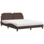 Bed with brown synthetic leather mattress 160x200 cm by vidaXL, Beds and slatted bases - Ref: Foro24-3208875, Price: 398,85 €...