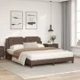 Bed with brown synthetic leather mattress 160x200 cm by vidaXL, Beds and slatted bases - Ref: Foro24-3208875, Price: 398,85 €...