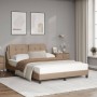 Bed with cappuccino synthetic leather mattress 160x200 cm by vidaXL, Beds and slatted bases - Ref: Foro24-3208877, Price: 417...