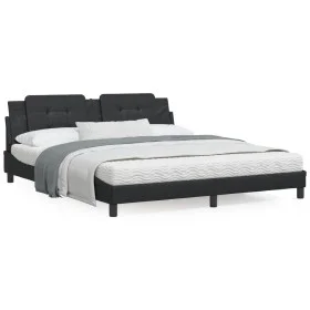 Bett mit schwarzer Kunstledermatratze 180x200 cm von vidaXL, Betten und Lattenroste - Ref: Foro24-3208880, Preis: 422,74 €, R...