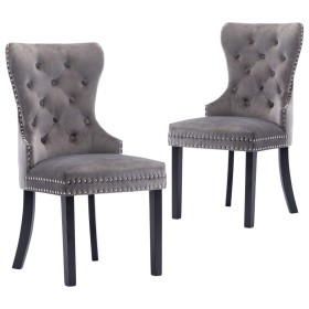 Gray velvet dining chairs 2 units by vidaXL, dining chairs - Ref: Foro24-287959, Price: 324,72 €, Discount: %