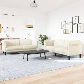2-piece cream velvet sofa set by vidaXL, Sofas - Ref: Foro24-3209226, Price: 529,44 €, Discount: %