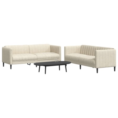 Juego de sofás 2 piezas tela color crema by vidaXL, Sofas - Ref: Foro24-3209245, Price: 648,75 €, Discount: %