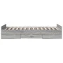 Sonoma gray engineered wood bed with drawers 90x190 cm by vidaXL, Beds and slatted bases - Ref: Foro24-3280347, Price: 118,75...