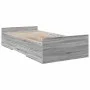 Sonoma gray engineered wood bed with drawers 90x190 cm by vidaXL, Beds and slatted bases - Ref: Foro24-3280347, Price: 118,75...