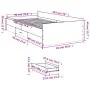 Sonoma gray engineered wood bed with drawers 90x190 cm by vidaXL, Beds and slatted bases - Ref: Foro24-3280347, Price: 118,75...