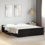 Cama con cajones madera de ingeniería negro 140x200 cm de vidaXL, Camas y somieres - Ref: Foro24-3280294, Precio: 173,97 €, D...