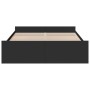 Black engineered wood bed with drawers 140x200 cm by vidaXL, Beds and slatted bases - Ref: Foro24-3280294, Price: 173,83 €, D...