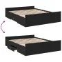 Black engineered wood bed with drawers 140x200 cm by vidaXL, Beds and slatted bases - Ref: Foro24-3280294, Price: 171,48 €, D...