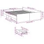 Black engineered wood bed with drawers 140x200 cm by vidaXL, Beds and slatted bases - Ref: Foro24-3280294, Price: 171,48 €, D...