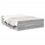 Sonoma gray engineered wood bed with drawers 120x200 cm by vidaXL, Beds and slatted bases - Ref: Foro24-3280305, Price: 141,2...