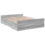Sonoma gray engineered wood bed with drawers 120x200 cm by vidaXL, Beds and slatted bases - Ref: Foro24-3280305, Price: 141,2...
