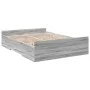 Sonoma gray engineered wood bed with drawers 120x200 cm by vidaXL, Beds and slatted bases - Ref: Foro24-3280305, Price: 141,2...
