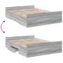 Sonoma-graues Holzwerkstoffbett mit Schubladen 120 x 200 cm von vidaXL, Betten und Lattenroste - Ref: Foro24-3280305, Preis: ...