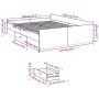 Sonoma gray engineered wood bed with drawers 120x200 cm by vidaXL, Beds and slatted bases - Ref: Foro24-3280305, Price: 141,2...