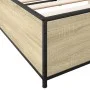 Estructura cama madera ingeniería metal roble Sonoma 150x200 cm de vidaXL, Camas y somieres - Ref: Foro24-3279838, Precio: 12...