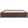 Bettgestell aus Holzwerkstoff, Eiche, braunes Metall, 140 x 200 cm von vidaXL, Betten und Lattenroste - Ref: Foro24-3279846, ...