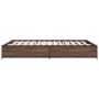 Bettgestell aus Holzwerkstoff, Eiche, braunes Metall, 140 x 200 cm von vidaXL, Betten und Lattenroste - Ref: Foro24-3279846, ...