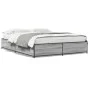 Estructura cama madera ingeniería metal gris Sonoma 120x190 cm de vidaXL, Camas y somieres - Ref: Foro24-3279865, Precio: 118...
