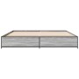 Sonoma gray metal engineered wood bed frame 200x200 cm by vidaXL, Beds and slatted bases - Ref: Foro24-3279825, Price: 146,99...