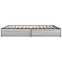 Estructura cama madera ingeniería metal gris Sonoma 200x200 cm de vidaXL, Camas y somieres - Ref: Foro24-3279825, Precio: 145...