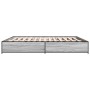 Estructura cama madera ingeniería metal gris Sonoma 200x200 cm de vidaXL, Camas y somieres - Ref: Foro24-3279825, Precio: 146...