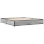Estructura cama madera ingeniería metal gris Sonoma 200x200 cm de vidaXL, Camas y somieres - Ref: Foro24-3279825, Precio: 145...