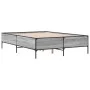 Sonoma gray metal engineered wood bed frame 140x190 cm by vidaXL, Beds and slatted bases - Ref: Foro24-3279810, Price: 144,38...