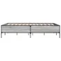 Sonoma gray metal engineered wood bed frame 140x190 cm by vidaXL, Beds and slatted bases - Ref: Foro24-3279810, Price: 144,38...