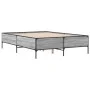 Sonoma gray metal engineered wood bed frame 140x190 cm by vidaXL, Beds and slatted bases - Ref: Foro24-3279810, Price: 144,38...