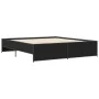 Engineered wood and black metal bed frame 200x200cm by vidaXL, Beds and slatted bases - Ref: Foro24-3279867, Price: 154,05 €,...