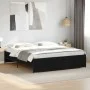 Engineered wood and black metal bed frame 200x200cm by vidaXL, Beds and slatted bases - Ref: Foro24-3279867, Price: 154,05 €,...