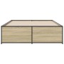 Sonoma oak metal engineered wood bed frame 120x190 cm by vidaXL, Beds and slatted bases - Ref: Foro24-3279908, Price: 129,06 ...