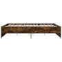Engineered wood bed frame metal smoked oak 150x200cm by vidaXL, Beds and slatted bases - Ref: Foro24-3279884, Price: 144,44 €...