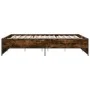 Engineered wood bed frame metal smoked oak 150x200cm by vidaXL, Beds and slatted bases - Ref: Foro24-3279884, Price: 142,71 €...