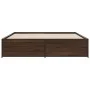 Estructura cama madera ingeniería metal marrón roble 200x200 cm de vidaXL, Camas y somieres - Ref: Foro24-3279871, Precio: 15...