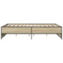 Bettgestell aus Sonoma-Eiche-Metallwerkstoff, 135 x 190 cm von vidaXL, Betten und Lattenroste - Ref: Foro24-3279903, Preis: 1...