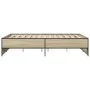 Estructura cama madera ingeniería metal roble Sonoma 135x190 cm de vidaXL, Camas y somieres - Ref: Foro24-3279903, Precio: 13...